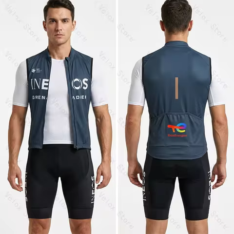 Men's Cycling Vest Windproof Cycling Jersey Sleeveless MTB Bike Windbreakers Tadej Pogačar Lightweig