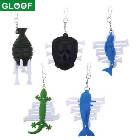 1Set Golf tack Set Tough Golf Tee Set Lightweight TPE Silicone Gecko Shape Golf Tee Holder Set for G