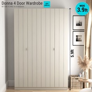 Synergy House Donna 4 Door Wardrobe Almari Baju Modern Wardrobe Cabinet Storage ( Height 6ft and 2