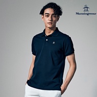 【MUNSINGWEAR 企鵝】男款日本製基礎短袖POLO棉衫-深藍色,M