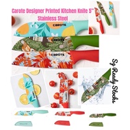 Carote Designer Printed Kitchen Knife Multipurpose Stainless Steel with Protective Cover 5” Inch