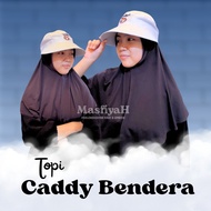 MERAH RED AND WHITE FLAG CADDY HAT HAJJ HAT UMRAH HAT INDONESIAN FLAG CADDY HAT GOLF HAT BEACH HAT C