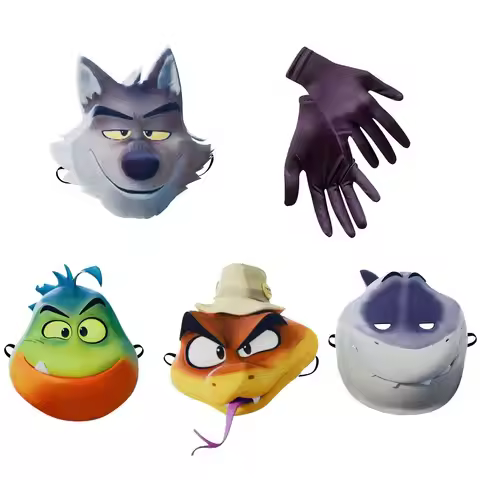 The Bad Guys Children's Mask Half Face Animal Mask Halloween Masquerade Party Cosplay Costume Props 