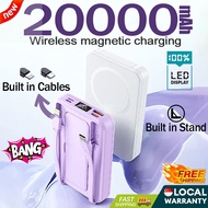 [SG SELLER]20000mah Powerbank Wireless magnetic charging fast charging power bank ccc built in cable