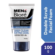BIORE MEN'S Double Scrub Extra Cool  Face Wash 100g