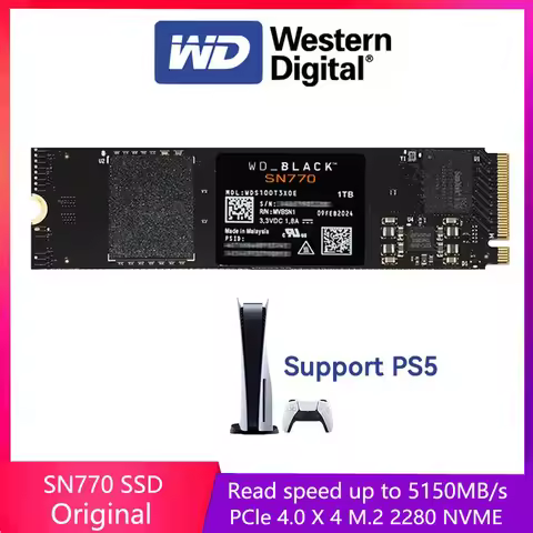 Western Digital WD BLACK SN770 NVMe SSD 2TB 1TB 500GB 250GB Internal Gaming Solid State Drive Gen4 P