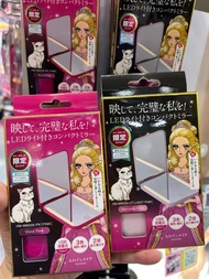 2025日本限定 Kiss Me Heroine Heroine Make Up Compact Mirror with LED Light USB 充電式手提摺疊鏡 女優折鏡 2倍放大鏡 三色調色調