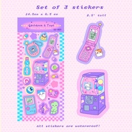 Heisei Retro Purple Gachapon Vinyl Stickers