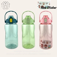 1500ml Water Bottle With Straw Free Sticker Plastic Bottle Water Travel Bottle Student Bottle Botol 