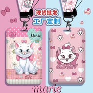Wholesale Pink Mary Cat Hard Shell Sliding Cover Card Holder Smooth Not Stuck Cute Identification Ca