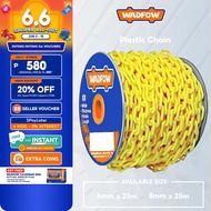 Wadfow PP Plastic Chain 6mm x 25m / 8mm x 25m WYJ6A06, WYJ6A08 (WHT)
