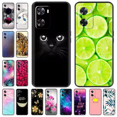 For OPPO A57s Case 2022 Cute Cat Cartoon TPU Bumper Back Cover For OPPO A57e A57s Case A 57 s A 57e 
