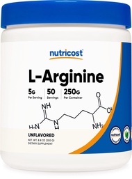 L-Arginine (250 Grams) - Pure L-Arginine Powder - 5000mg Per Serving; 50 Servings