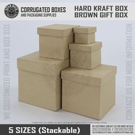 Brown Hard Kraft Box (Gift Box / Stackable / 4 Colors / 5 Sizes / Packaging)