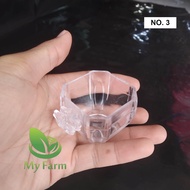 Cepuk Tempat Pakan / Wadah Makan Minum Burung Segi 4 &Segi 8 Elite Song Mika Akrilik Clear No 1 2 3