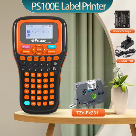 Portable Label Maker PS100E Auto Cutting Labeling Maching Replace for Brother P Touch Label Printer 