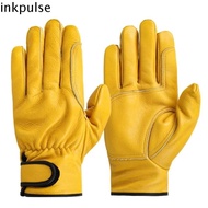INKPULSE​ Work Gloves, Leather Safety Wear-resistant Gloves, Tough Welding Protection Flex Grip Secu
