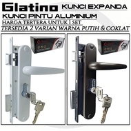 Expanda key Glatino aluminum door lock/ 1 set (2 white & brown variants)