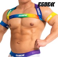 日本品牌【OTOKO Men's Boutique】EGDE:彩虹光澤胸甲+手臂環／rainbow／正版