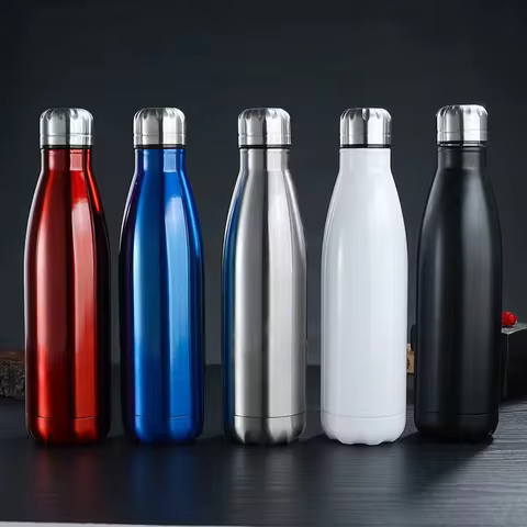 Stainless Steel Water Bottle Stainless Steel Double-Layer Sports Water Bottle, Outdoor Large Capacit