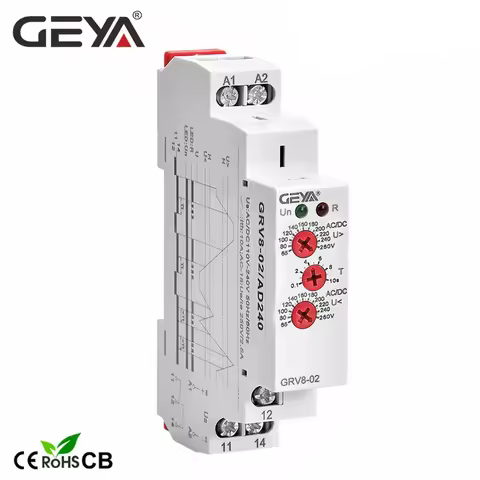 GEYA GRV8-02 Voltage Monitor Device Over-voltage and Under-voltage Protection Relay DC 12V 24V 48V 1