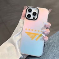 T1 6-star rainbow color changing matte iphone case 6/7/8/plus/x/xr/xs/11/12/13/14/15/16/pro max - dm