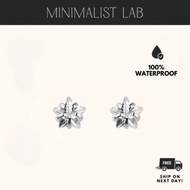 Minimalist Lab Titanium Star Diamond Stud Earrings | Subang Barbell Wanita Lelaki | Waterproof & Hyp