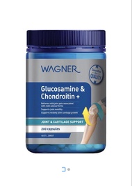 (包順豐站/智能櫃取) 澳洲 Wagner 葡萄糖胺+軟骨素 200粒 Glucosamine & Chondroitin + 200 Capsules