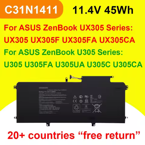 C31N1411 Laptop Battery For ASUS ZenBook U305 U305FA U305UA U305C U305CA UX305 UX305F UX305FA UX305C