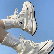 Converse匡威男女板鞋Run Star Legacy夹心厚底帆布鞋复古增高休闲情侣鞋 A00868C 白色 38