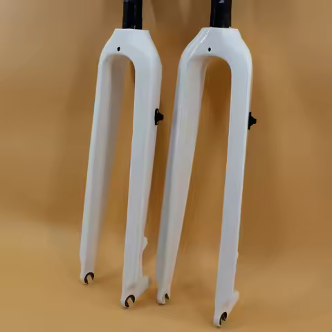 Brand New Full White Mountain Bike Carbon Fibre Bicycle Front Fork Disc Brake Hard Mtb 26er 29er