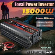 15000W Power Inverter Solar Inverter Dual voltage DC 12V/24V to AC 220V Car Inverter LCD Digital Display USB Sine Wave Voltage Converter