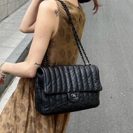 Chanel香奈兒中古黑色泡芙cf機場包