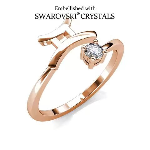 Daisini Gemini Constellation Ring Lady Personality Representative Ring with Crystals From Swarovski 