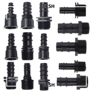 GESH Screw Joint, PE 16mm 20mm 25mm Garden Hose Barb Connector, Female Male Thread 1/2 3/4 To 1/2 3/