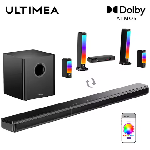 ULTIMEA 9.1ch Dolby Atmos Detachable Soundbar with Subwoofer&Rear Speakers, Surround Sound System fo
