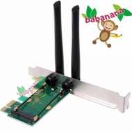 WIFI ADAPTER CARD PCIE X1 TO MINI PCIE WITH ANTENNA WIRELESS NETWORK - FLYHIGH STORE