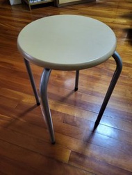 Round Stool with Metal Legs木面圓凳