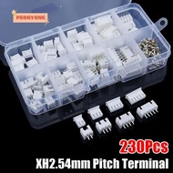 PEONYTWO 230Pcs Pin Connector, XH2.54 Male And Female 2.54mm Pitch Terminal, Housing Kit 2p 3p 4p 5p
