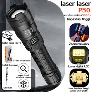 100W Senter Gunakan waktu 50 jam Senter super terang Senter mini Senter mini cas super terang LED La