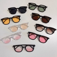 Kacamata lelaki rayban meta 2026 New Style Square Simple Thick Frame Sunglasses Brown Yellow Semi-Tr