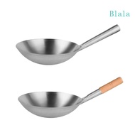 Blala Hand-forged Wok Household Uncoated Cookware Non-stick Thickened Wok Stainless Steel Material Wok Pan Big Pot Ladle