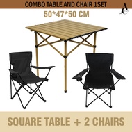 SET KOMBO Meja&Kerusi Khemah/COMBO SET Table+2 Chairs Outdoor Camping Folding Chair Lightweight Glam