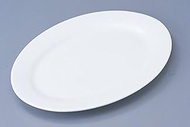 Ceramic Oval Plate White 13.6 inches (34.4 x 24.5 x 3.2 cm) Pottery (7-931-14) Japanese Tableware, R