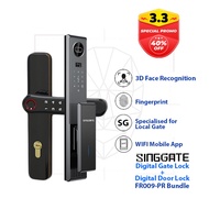 SINGGATE FREE Installation FR009 Pro + FM021  Door Viewer with Smart Digital Door Lock + Digital Gate Lock Bundle Set