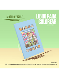 LIBRO PARA COLOREAR ANTIESTRÉS BOBBIE 80 PÁGINAS + PLANILLA DE STICKERS + PROTECTOR DE ARTE