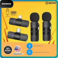 Boya Wireless Microphone (Dual Mic) 2.4Ghz Ultracompact BY-V20/BY-V2 - Type-C/Lighting