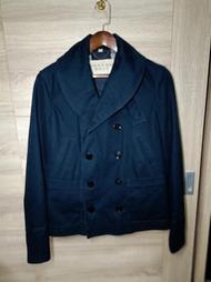 Burberry Brit 深藍 雙排扣 短大衣 男S