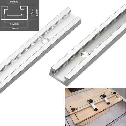 400-600mm Woodworking Chute Rail T-track Aluminum Alloy For T Screws Quick Acting Clamp 19x9.5mm Woo