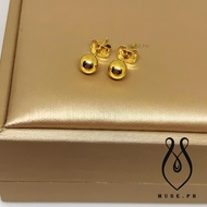 MUSE.PH BANGKOK 10K GOLD PLATED HIGH QUELITY 6MM ROUND STUD EARRINGS FOR KIDS AND ADULT
